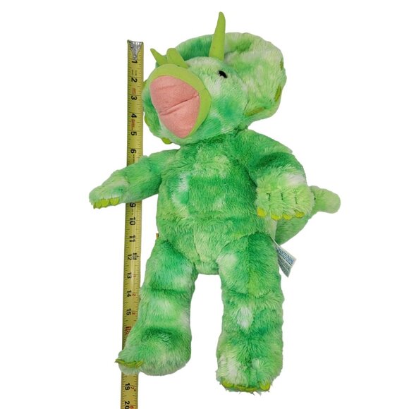 Build a Bear Triceratops Dinosaur Plush Green 19" Dino Cuddly Stuffed Animal - Picture 9 of 9